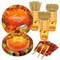 Autumn Thanksgiving Maple Leaf Disposable Paper Plates | 68Pcs Tableware Set | Dinnerware Serves 8 Guests